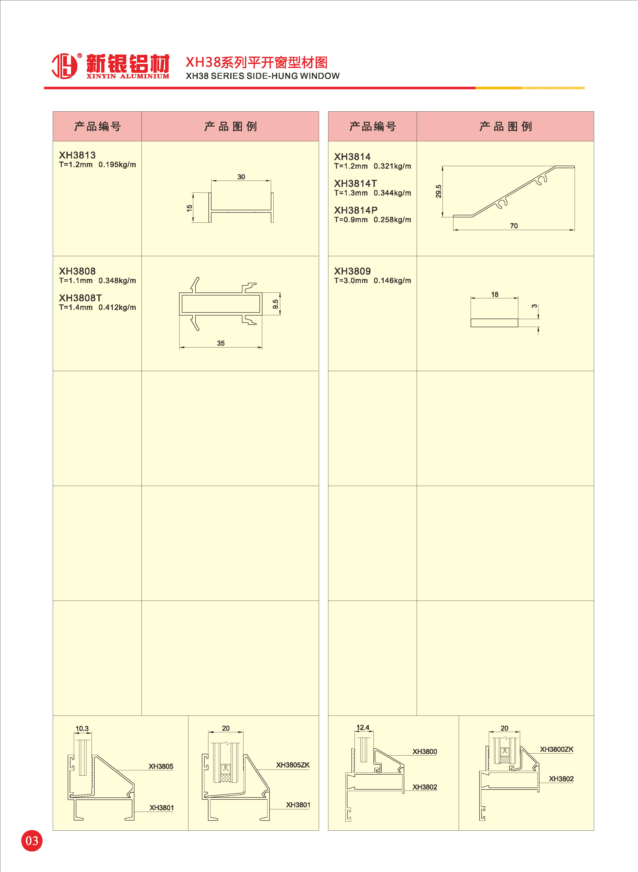 XH38系列平開窗