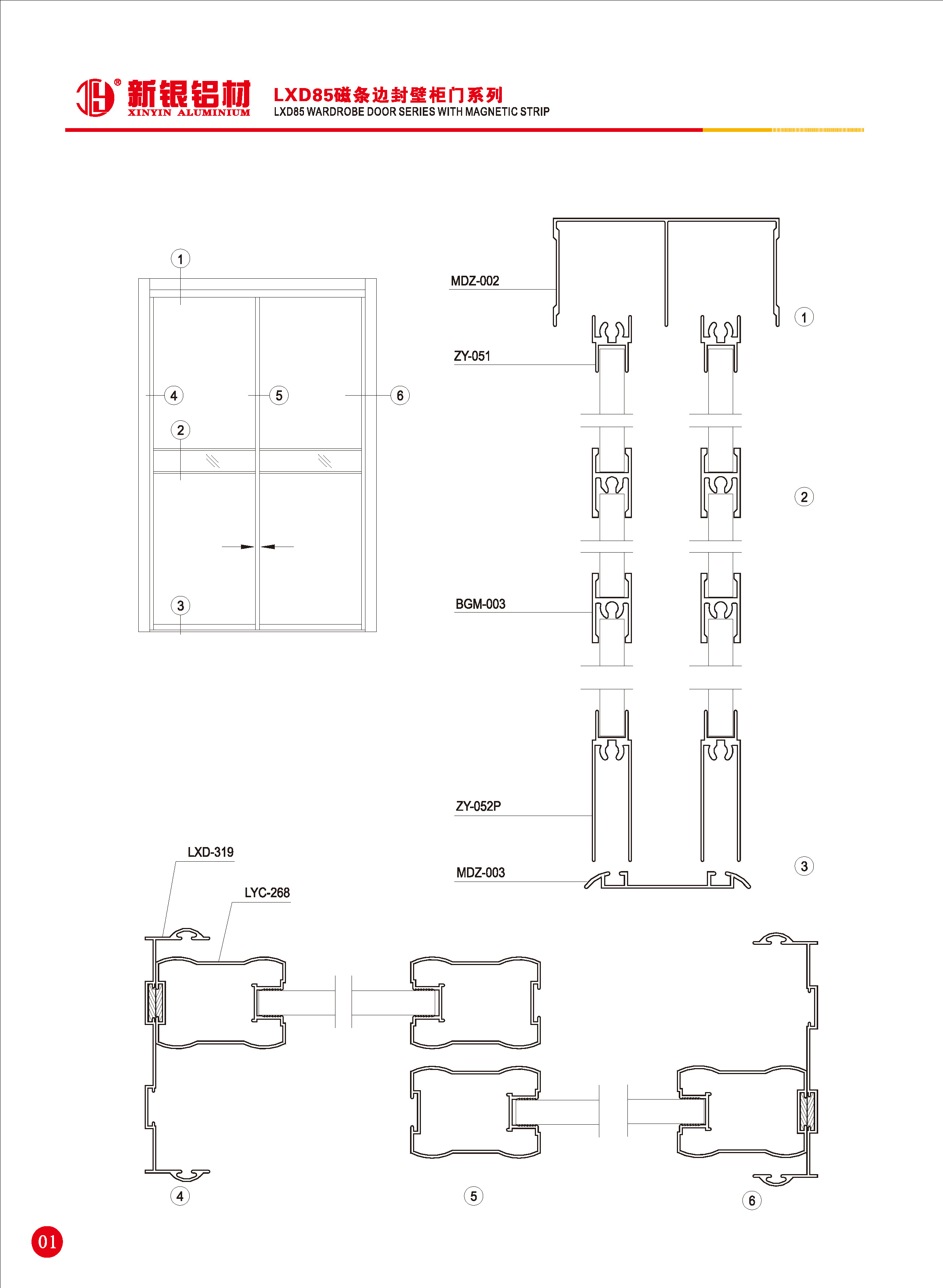 LXD85磁條邊封壁柜門(mén)系列