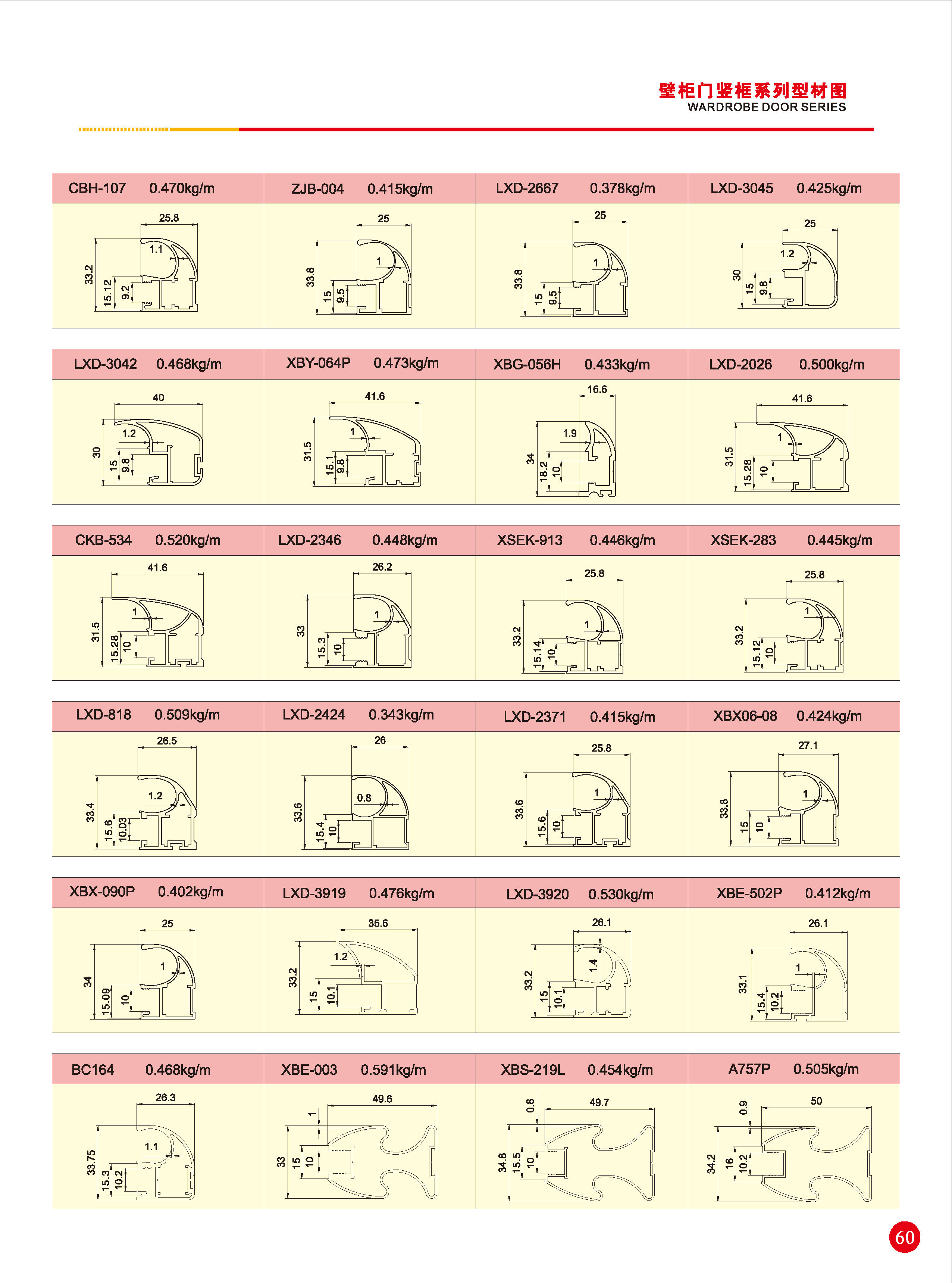 壁柜門豎框系列