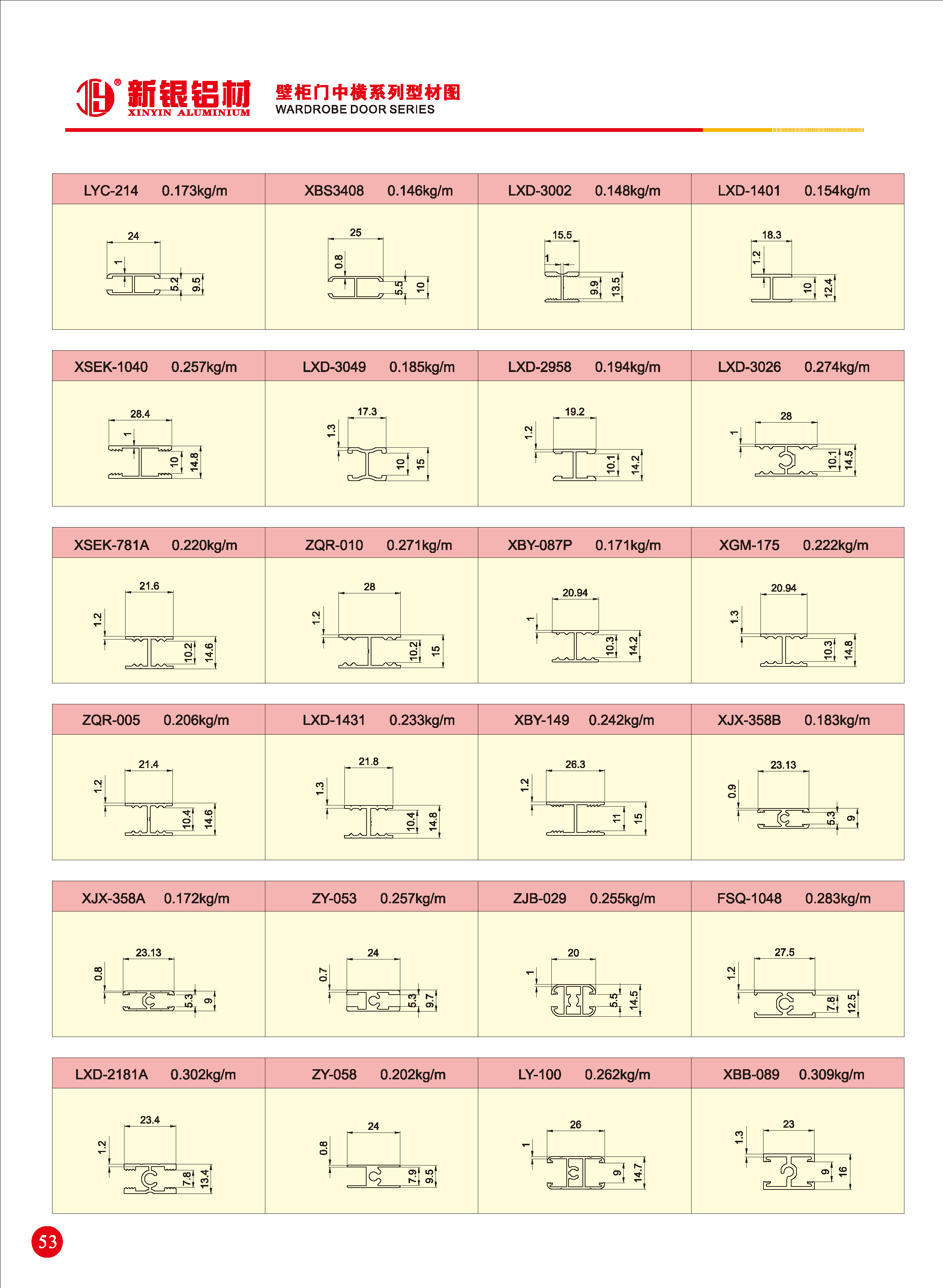 壁柜門中橫系列